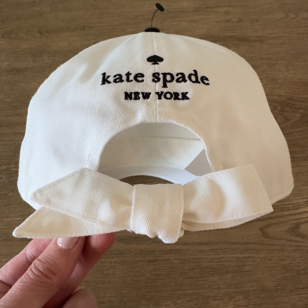 KATE SPADE New York Bow Baseball Cap-Preppy Designer Hat-White-NWT-MSRP $78 - Picture 7 of 16
